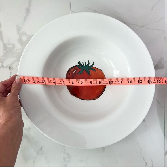 Crate & Barrel Tomato 5 Piece Pasta Serving Bowl & 4 Individual Pasta Bowls - Picture 5 of 15